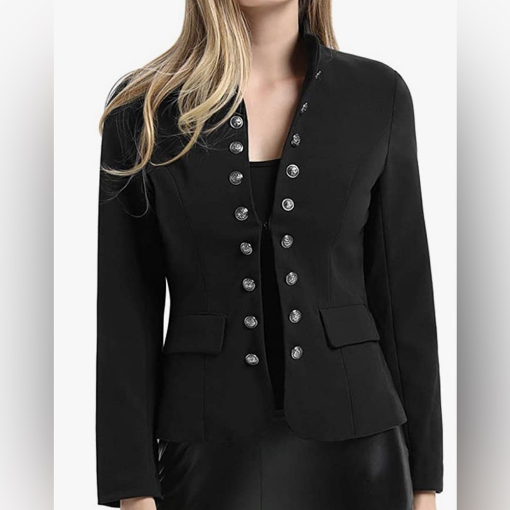 Brand new. Women’s black military-style blazer